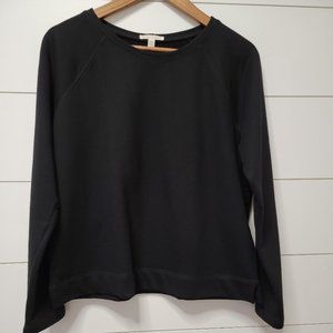 Eileen Fisher 100% Organic Cotton Black Crewneck Jersey